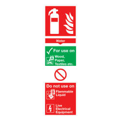 Altro Water Extinguisher Sign - 300 x 100mm - Rigid Plastic