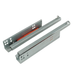 Klug Base Mount Push to Open Drawer Runner - Single Extension - 350mm Length - 25kg - Zinc