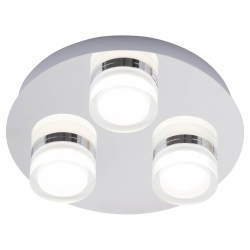 Forum Spa Amalfi 5W 3 Light Flush LED Bathroom Ceiling Light - IP44 - 4000K Cool White - Chrome