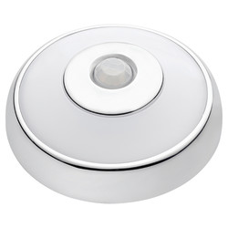 Sensio Magnum 0.4W Rechargeable Round Cabinet Downlight & PIR - 4200K Cool White - Stainless Steel