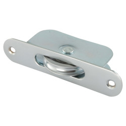 Altro Radius Ball Bearing Sash Window Pulley - 44mm Curved Metal Wheel - Satin Chrome