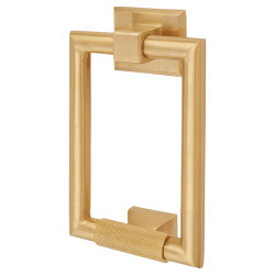 Hampstead Rectangular Knurled Door Knocker - 145 x 100mm - Satin Brass
