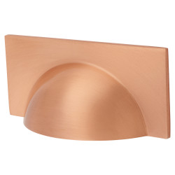 Crofts & Assinder Monmouth Square Cabinet Cup Handle - 64mm Centres - Brushed Copper