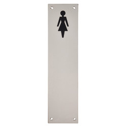 Altro Finger Plate - Ladies Toilet Door Sign - 300 x 75mm - Polished Stainless Steel