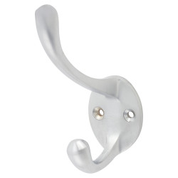 Alexander & Wilks Victorian Single Hat & Coat Hook - 80 x 35mm - Satin Chrome