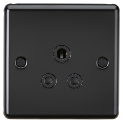 Knightsbridge 5A Round Edge Unswitched Round Pin Socket - Matt Black