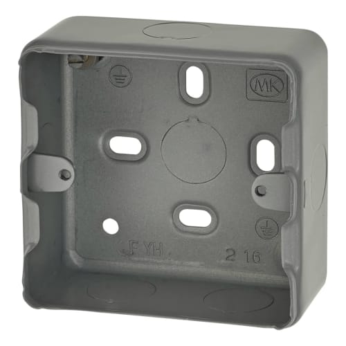 MK 12 Gang Grid Switch Surface Back Box 41mm Grey ElectricalDirect