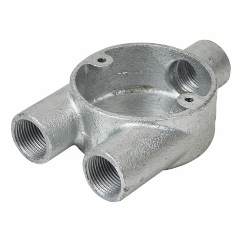 Steel Conduit 3 Way Y Terminal Box 20mm Galvanised ElectricalDirect
