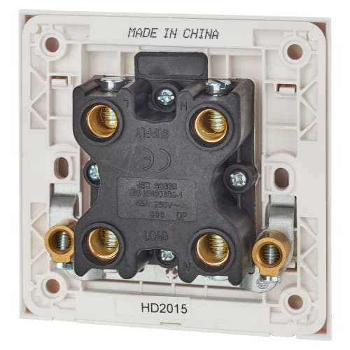 MK Essentials 50A 1 Gang Screwless Double Pole Cooker Switch White