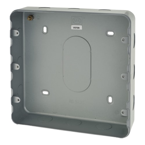 MK Grid Plus 18 Gang Grid Switch Surface Back Box 38mm Depth Grey ElectricalDirect