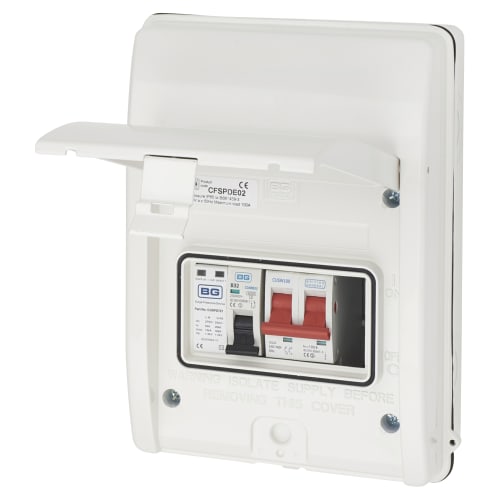 BG Fortress 5 Way 100A Main Switch Consumer Unit with 1 MCB & SPD ElectricalDirect