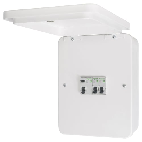Schneider Easy9 Garage Consumer Unit with 2 MCBs and 1 RCCB ElectricalDirect