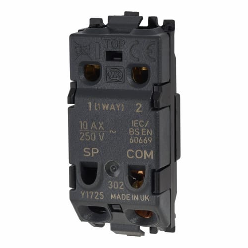 MK Grid Plus 10A 2 Way Single Pole Grid Switch Black ElectricalDirect