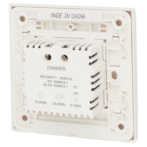 MK Essentials 1 Gang 1 Way Screwless Rotary LED Dimmer Switch White ElectricalDirect