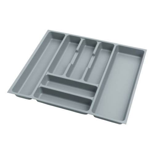 Cutlery Tray - To Suit 600mm Drawer Width - Grey Plastic