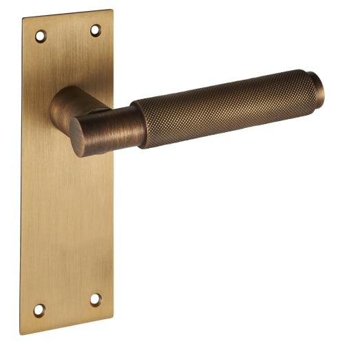 Carlisle Brass Serozzetta Varese Knurled Latch Door Handle Antique Brass IronmongeryDirect