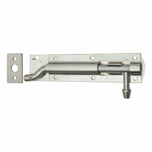 Traditional Tower Gate Bolt - Necked - 160mm Length - Zinc Plated