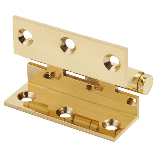Cranked Ball Bearing Window/Door Hinge - 75 x 3mm - Polished Brass - Pair