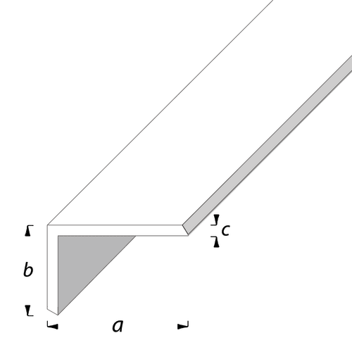 2000mm Chamfered Edge Profile - 19.6 x 8.6 x 1.6mm - Anodised Aluminium
