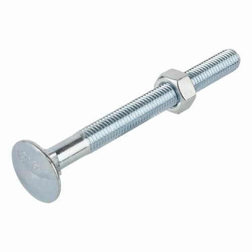 Carriage / Coach Bolt with Nut M8 x 130mm Zinc Plated Pack of 5