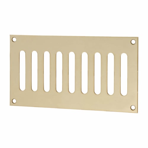 Plain Slotted Vent - 165 x 89mm - 3200mm² Free Air Flow - Polished Brass