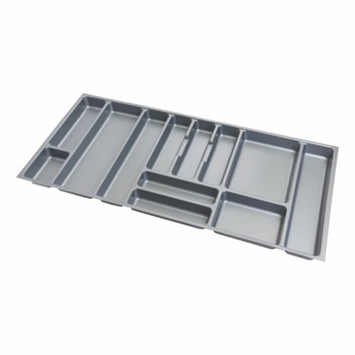 Cutlery Tray - To Suit 1000mm Drawer Width - Grey Plastic