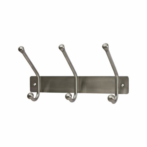 Jedo Hat & Coat Hook Rail 250 x 40mm 3 Hooks Satin Stainless