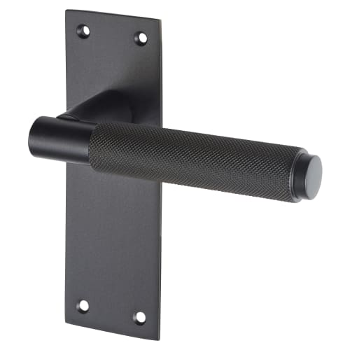 Carlisle Brass Serozzetta Varese Knurled Latch Door Handle Matt Black