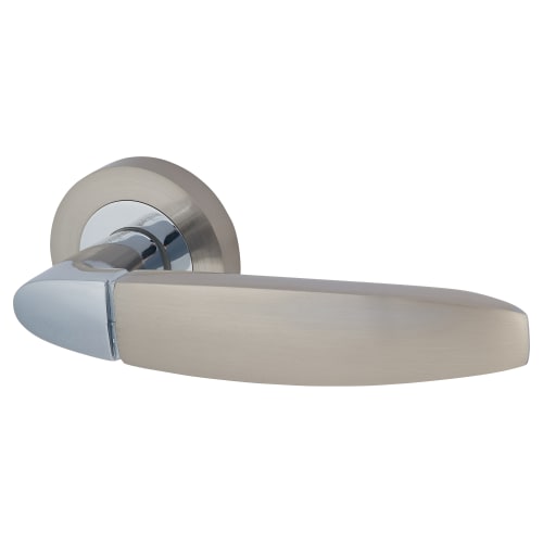 Touchpoint Isobel Lever Door Handle on Rose - Polished/Satin Chrome