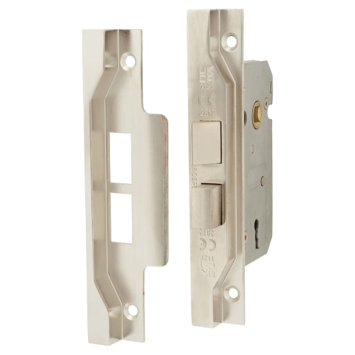 2 Lever Pre Rebated Sashlock - 64mm Case - 44mm Backset - Chrome Effect