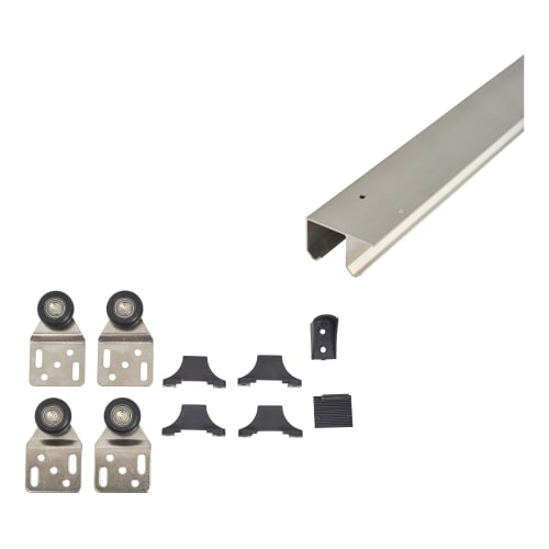 Klug Double Wardrobe Top Sliding Door Kit 2000mm Track 30kg Max