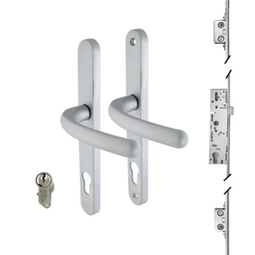 3 Point Multipoint Lock Kit and Handle - 2 Hook - 35mm Backset - 92mm c/c - Satin Chrome