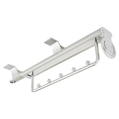 Slide Out Wardrobe Hanging Rail - 300mm-440mm - Satin Silver
