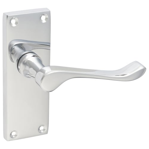Touchpoint Victorian Scroll Latch Door Handle Kit Short Plate