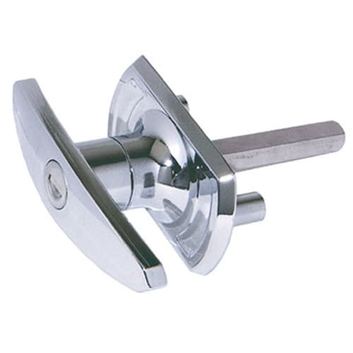 Garage Door Lock Handle Square Spindle 75 x 44mm Nickel Plated