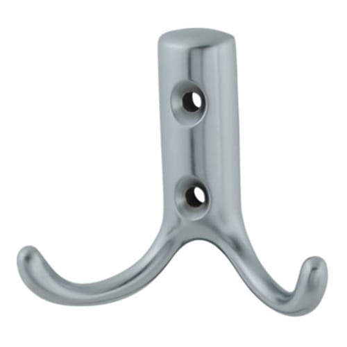 Double Coat Hook 70 x 56mm Satin Chrome IronmongeryDirect Same