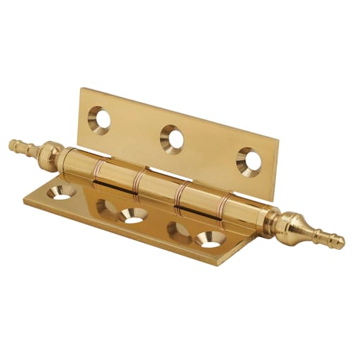 Double Phosphor Finial Door Hinge 75 x 50 x 1.5mm Polished Brass