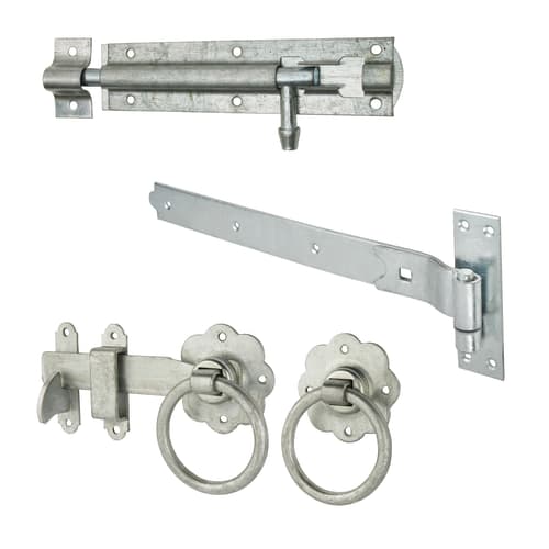 Cranked Hook & Band Gate Hinge Kit with Ring Gate Latch 600mm