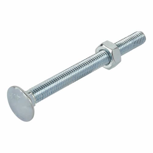 Carriage / Coach Bolt with Nut M10 x 150mm Zinc Plated Pack of 5 IronmongeryDirect