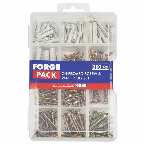 Screw & Wall Plug Pack Pack of 280 IronmongeryDirect