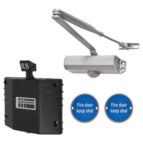 Light Duty Pull Door Handle Fire Door Kit with Holder Silver