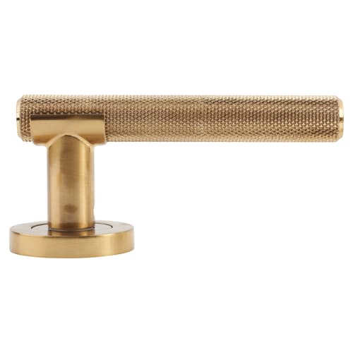Hampstead Orla Knurled Lever Door Handle on Rose Satin Brass IronmongeryDirect Same Day
