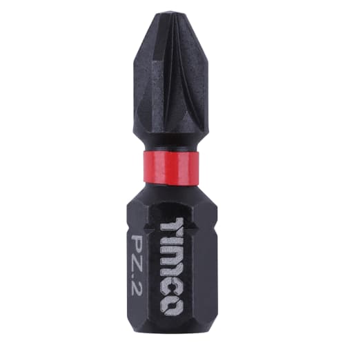 TIMCO X6 Impact Driver Bits Pozi PZ2 25mm Length Pack of 10