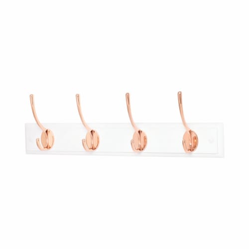 Altro Hat & Coat Hook Rail 450 x 70 x 15mm 4 Hooks White Board