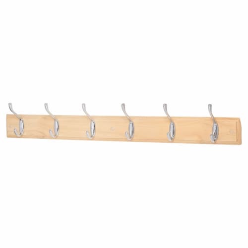 Touchpoint Hat & Coat Hook Rail 685 x 70mm 6 Hooks Pine Board