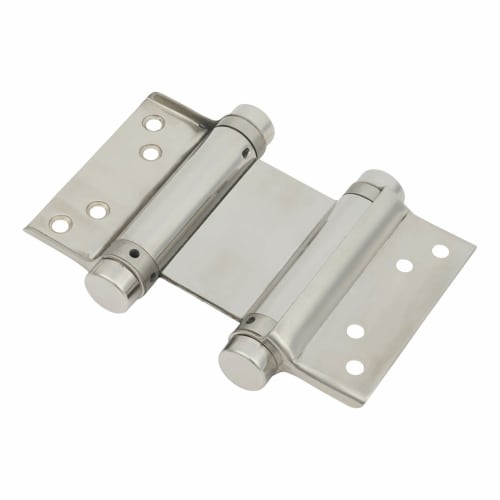 Double Action Self Closing Spring Hinge 76mm Length Polished Stainless Steel Pair