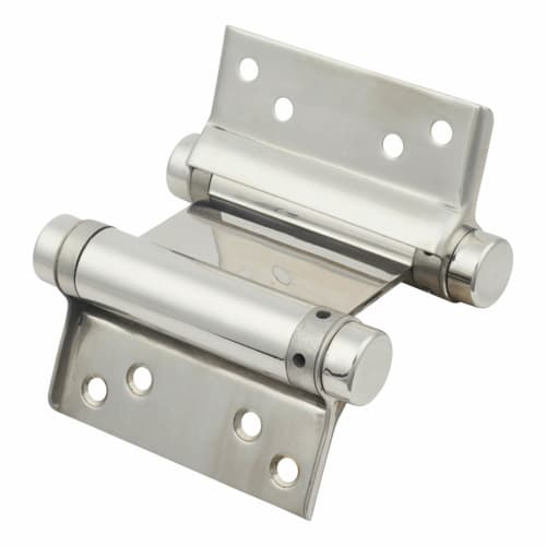 Double Action Self Closing Spring Hinge 76mm Length Polished Stainless Steel Pair