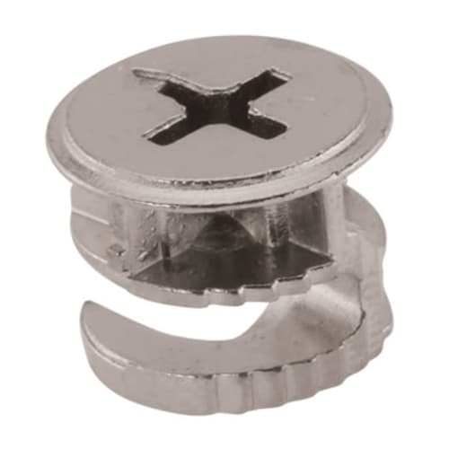 Cam Connector with Rim 15mm Diameter 15mm Locking Centre Nickel