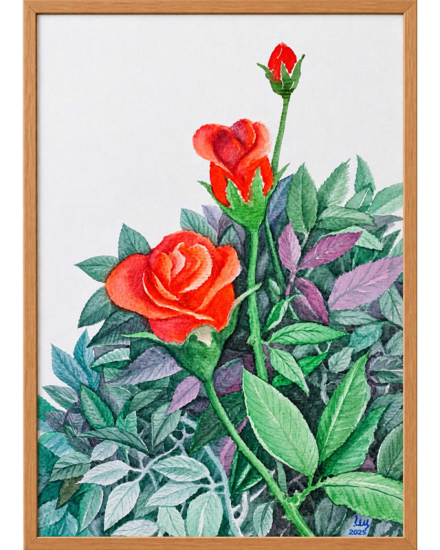 Rosas no jardim, obra de Luiz Simões