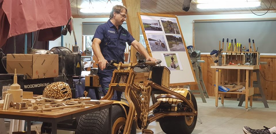 Daniel Strekier giving a talk at the Franklin Woodturners Club